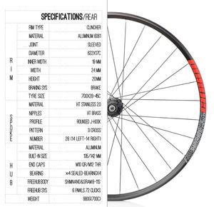 KOOZER – roue tout-terrain en gravier CX1800, ensemble de <span class=keywords><strong>roues</strong></span> à disque en alliage d'aluminium, roue de frein à disque de route 700c 28H 2/4, ensemble de <span class=keywords><strong>roues</strong></span> à roulement - Product Image 3