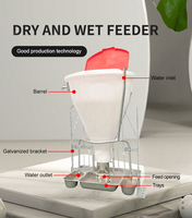 QP QP-DAW80 Équipement pour ferme porcine, nouveaux mangeoires automatiques en acier inoxydable PP réglables pour aliments secs et humides, capacité de 80 kg, sevrage des porcs, portables