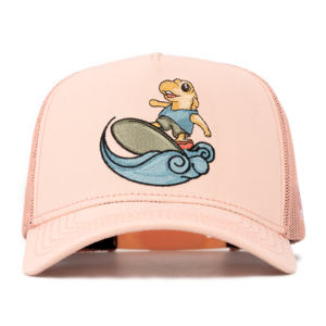 Gorra de Camionero Rosa con Bordado Plano de 5 Paneles en Tela de Algodón Personalizada TCAP China - Product Image 2