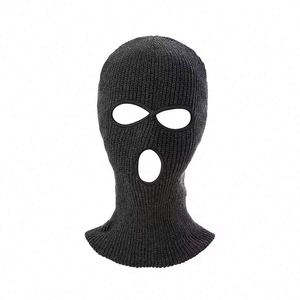 หมวกบีนนี่ไหมพรม3รูสำหรับผู้ชายหน้ากากสกีผ้าโพกหัวปรับแต่งโลโก้ได้ตามต้องการ - Product Image 6