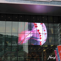 Affichage à LED P3.91 transparent de mur d'écran de la publicité polychrome d'intérieur de Shenzhen