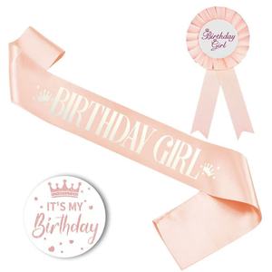 HLC Set de Pin de Lata y Banda de Satén para Cumpleaños, Recuerdos para Fiesta de Cumpleaños, Decoraciones para el Día de Cumpleaños - Product Image 3