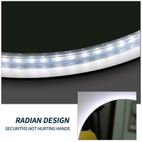 Miroir de salle de bain LED rond rétroéclairé avec interrupteur tactile sans cadre certifié CE, lumière 3 couleurs, anti-buée, vente en gros