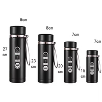 BORGE 500ml 800ml 1L Flacon à vide isolant pour bouteille d'eau en acier inoxydable à large bouche avec affichage numérique de la température à LED