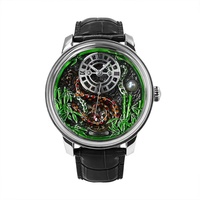 Montre mécanique pour homme Snake, avec vibration satellite, verre lumineux, boîtier de luxe à arc unique, bracelet en acier inoxydable, affichage à aiguilles
