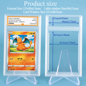 SUNSHING Plastic Ultrasonic 63.5x88.5mm Trading <b>Card</b> <b>Holder</b> For Pokemon <b>Card</b> Slab PSA Grading 35pt Collector <b>Card</b> Protector - Product Image 6