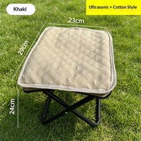 Tabouret de camping pliable et portable d'extérieur, léger, rembourré, respirant, avec poches, idéal pour la pêche et les pique-niques