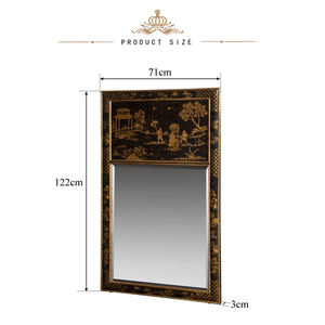 Yips ซีรีส์ Chinoiserie LD-1403-1130,กระจกคลาสสิกของห้องนั่งเล่นโบราณลวดลาย Chinoiserie ทำด้วยมือ - Product Image 3