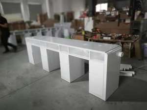 Mesa de <span class=keywords><strong>manicura</strong></span> para 3 personas, escritorio de <span class=keywords><strong>manicura</strong></span> de estilo francés clásico, blanco, 5 años de garantía, <span class=keywords><strong>2022</strong></span> - Product Image 3