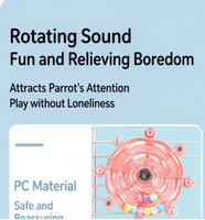 Jouet Roue Tournante pour Perroquet 8cm en PC avec Axe en Acier Inoxydable et Billes Sonores pour Cage d'Agapornis et de Perroquet