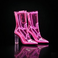 Mehrfarbige transparente EL-Draht-Stiefel mit Leuchteffekt
