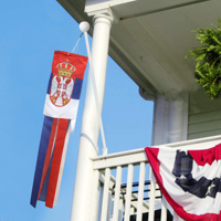 Bandera de Serbia colgante de impresión de 100CM personalizada, Bandera de tubo de pescado, bandera decorativa de tubo de pescado colgante para exteriores