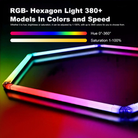 Éclairage LED hexagonal RGB moderne de haute qualité pour intérieur, température de couleur 6500K, corps en aluminium, décoration de bureau et de restaurant