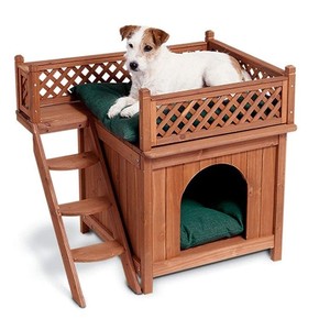 Nouvelle niche familiale en bois massif <span class=keywords><strong>pour</strong></span> animaux de compagnie, utilisable en intérieur/extérieur, avec <span class=keywords><strong>escalier</strong></span>, villa <span class=keywords><strong>pour</strong></span> <span class=keywords><strong>chien</strong></span> avec balcon, maison <span class=keywords><strong>pour</strong></span> animaux de compagnie - Product Image 1