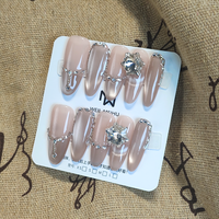 Faux ongles décoratifs semi-couvrants, design artistique, pour manucure en salon ou DIY, pour femmes et filles, idéal pour les fêtes