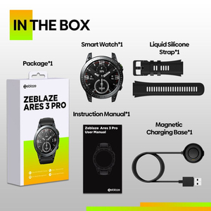 Montre connectée robuste avec écran AMOLED Ultra HD de 1,43 pouce, appels vocaux, modes sportifs, moniteur de santé, montre connectée Zeblaze Ares 3 Pro - Product Image 6