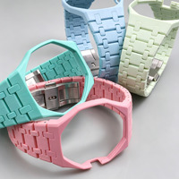 HUAXUN Modisches Biokeramik-Uhrenarmband + Biokeramik-Schutzhülle mit Edelstahlschnalle für AP Royal Pop S-Uhr