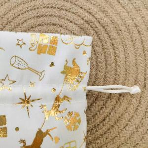<b>Christmas</b> Pattern Printed Drawstring <b>Bag</b> with Custom Hot Stamped Logo, <b>Christmas</b> Decoration Pouch - Product Image 6