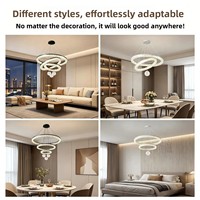 Lustre moderne en aluminium à LED en forme de ligne de pêche, hauteur réglable, télécommande, lumière blanc chaud pour salon, chambre à coucher, salle à manger