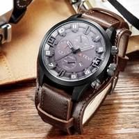 Montre Homme Tendance Rétro de Luxe Classique d'Affaires à Quartz, Bracelet PU, Grand Cadran Tendance, Date, Montre-Bracelet pour Hommes