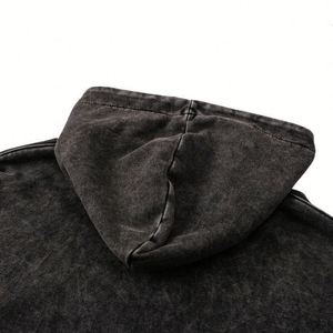 High Quality <b>Men's</b> Hoodies Sweatshirts Spandex/Polyester Fleece Blank Acid Wash Unisex Premium Vintage Distressed Spring Custom - Product Image 4