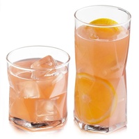 Ensemble de verres à whisky et de verres à whisky à base de pierres, en cristal sans plomb transparent, design diamant, artisanal, 350 ml
