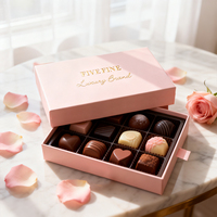 Caja de Regalo Rígida Hecha a Mano con Logotipo Personalizado en Relieve con Lámina Dorada, Laminación Brillante, para Chocolate, Sushi, Comida para Bebés