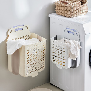 Collapsible Laundry <b>Basket</b> Wall Mounted <b>Large</b> Extra <b>Large</b> Foldable Storage Bin For Dirty Clothes Bathroom Organizer - Product Image 2