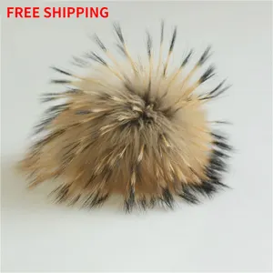 Wholesale 20cm Real Racoon Cute Raccoon Fur Pom Poms
