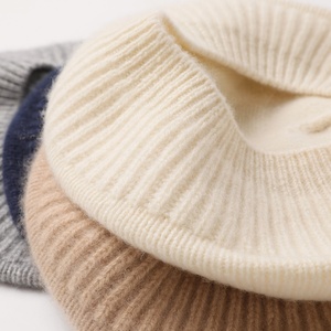 Cute Cheap Winter Knit 100% <strong>Cashmere</strong> Beret Hat <strong>Women</strong> Luxury Ny <strong>Beanie</strong> Caps Unisex With Custom logo-MZ43 - Product Image 5