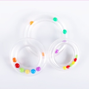 <span class=keywords><strong>Hochet</strong></span> transparent sans BPA pour bébé, jouet sensoriel à mordiller, clochette éducative précoce pour nourrissons, sonnette pour animaux en peluche - Product Image 2