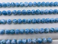 Prix de gros Pierres précieuses en cristal de Larimar naturel de haute qualité, demi-percées, pour la conception de bijoux (boucles d'oreilles)
