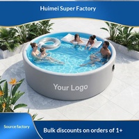 PROELIFE Tragbarer Runder Aufblasbarer Swimmingpool 15-30cm Dick für Erwachsene Faltbar Gebürstet für Zuhause und Draußen
