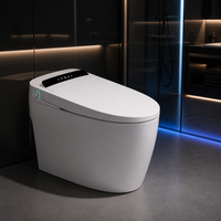 WC intelligent avec bidet, télécommande, siphon en S, nettoyage à l'eau chaude, jet réglable, siège chauffant, chasse d'eau automatique, affichage numérique
