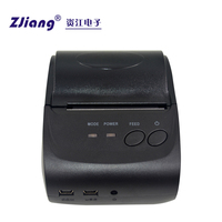 Imprimante thermique Bluetooth Zjiang 5802 58 mm à chauffage direct, compatible avec le contrôle par smartphone (bleu US), livrée avec un manuel en anglais