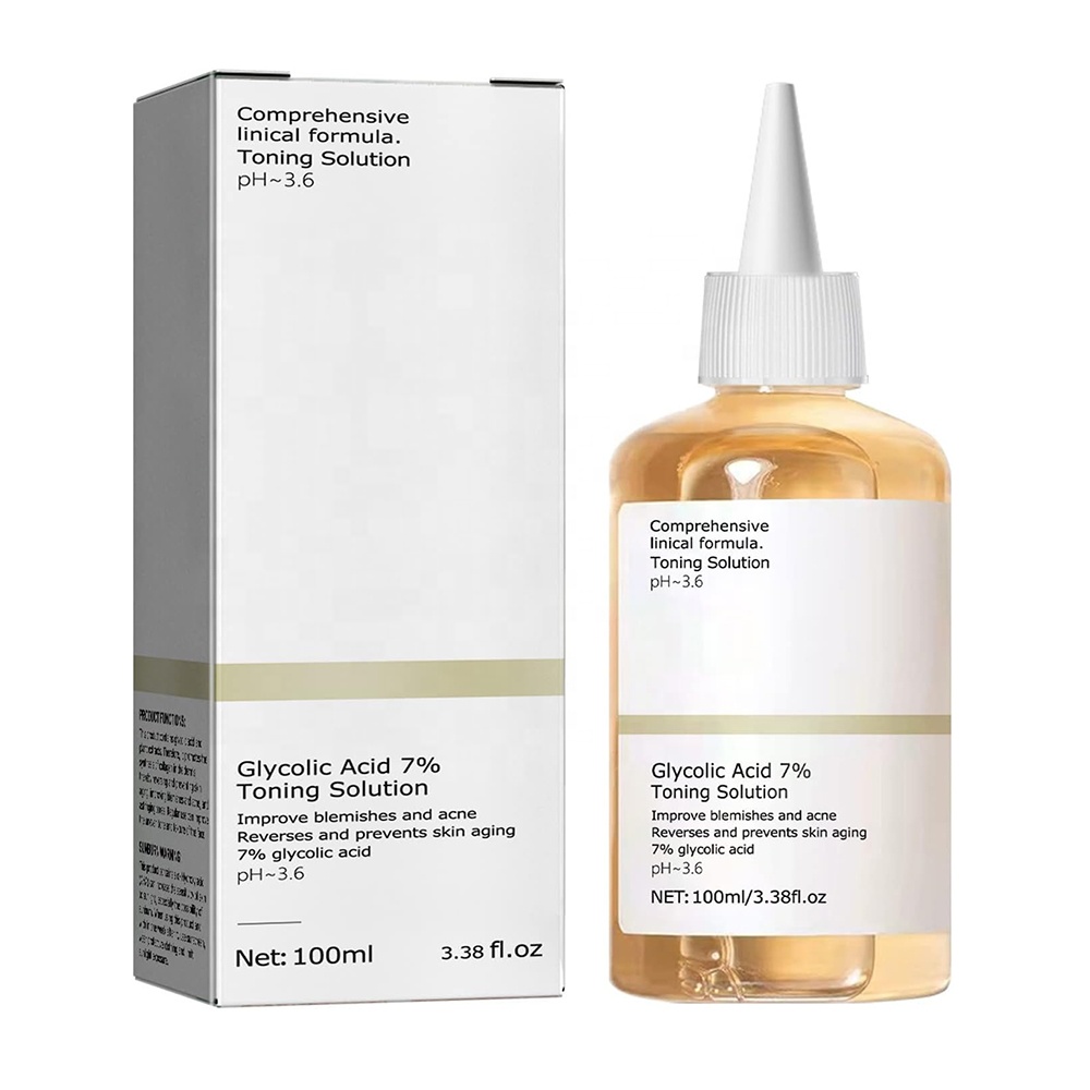 Glycolic Sour 7% Toning Resurfacing Solution for Blemishes and Acne Facial Exfoliation Astringe Pores Glycolic Acid 7% Toner