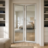 Porte accordéon double vitrage extérieure pour patio, portes pliantes résidentielles en aluminium, portes pliantes en aluminium, étanches