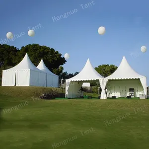 Outdoor Summer Gazebo Tent White PVC Fabric Aluminum Frame Pagoda Tent