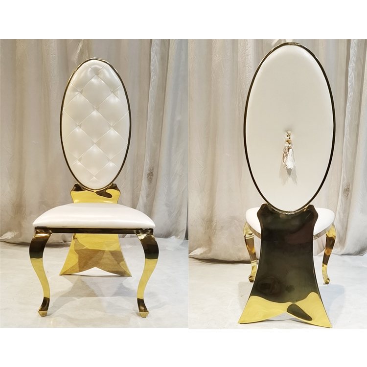 Свадебная вечеринка золотая металлическая рамка из нержавеющей стали Белые банкетные стулья для невесты и жениха диван стул