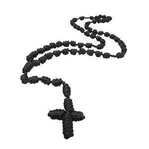 Rosario Católico Anudado a Mano, Collar de Rosario con Cruz, Joyería Religiosa Tejida para Oración y Bendición, Venta al por Mayor - Product Image 5