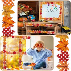 Bulletin d'<span class=keywords><strong>automne</strong></span> en gros autocollant de bordure <span class=keywords><strong>aquarelle</strong></span> feuilles d'érable bordures de planche auto-adhésif feuilles d'<span class=keywords><strong>automne</strong></span> garniture de bordure de tableau noir - Product Image 3