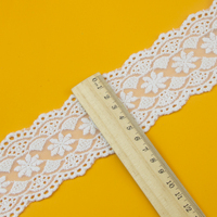 Ruban en dentelle de Tulle brodée florale, blanc et rose, dentelle à oeillet pour artisanat, couture et décorations appliquées de robe de mariée