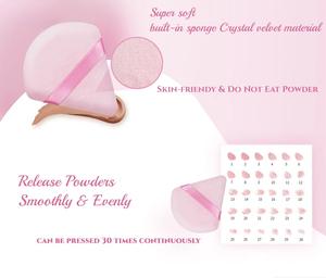 Triangle Velvet <b>Foundation</b> Powder Puff Double Side Washable Built in Sponge Makeup Puff - Product Image 4