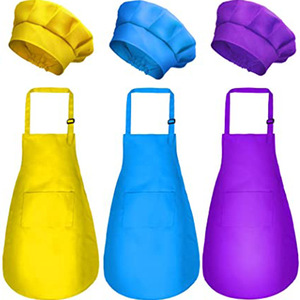 Juego de delantal reutilizable transfronterizo al por mayor, sombrero y falda de chef DIY para niños para hornear y hacer publicidad del fabricante - Product Image 4