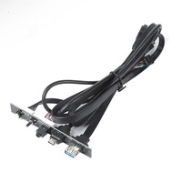 Câble d'assemblage I/O avant pour boîtier d'ordinateur, avec panneau frontal personnalisé 20 broches USB 3.0/3.1 et audio HD 4 ports