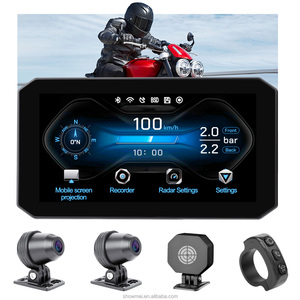 Monitor de motocicleta impermeable IP67 de 5,5 pulgadas, pantalla de conducción, cámara DVR TPMS BSD (radar de onda milimétrica), control remoto GPS de 5HZ - Product Image 1