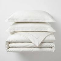 Ensemble de literie de luxe personnalisé en bambou 300T, drap-housse et taie d'oreiller, housse de couette brodée écologique