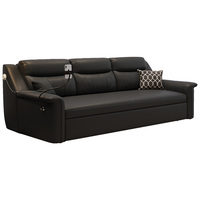 Canapé-lit moderne en cuir PU avec rangement, charge USB, convertible et extensible pour salon et appartement
