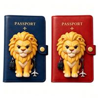 Porte-passeport en PVC à motif animal 3D mignon pour femmes et enfants, décoration de la maison, voyage en avion, aéroport