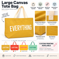 Sac fourre-tout promotionnel en toile personnalisé, grand format, 4 couleurs vives, avec poignée renforcée et fond large